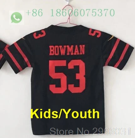 for kids youth San Francisco A+ качественная Детская Молодежная Джерси 16 Joe Монтана Carlos Hyde NaVorro Bowman Jimmy Garoppolo Джерси - Цвет: for kids youth