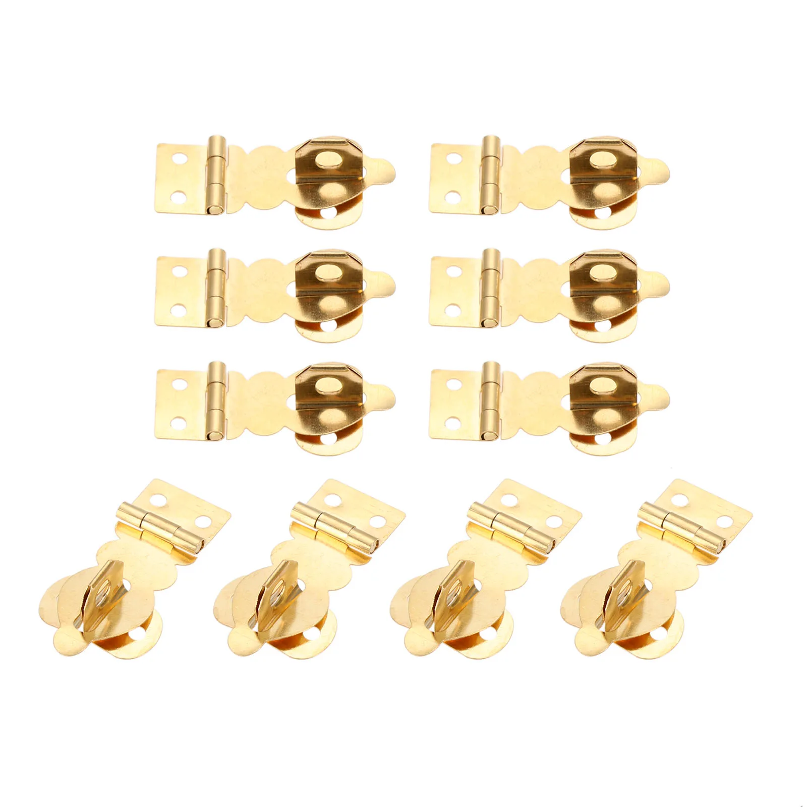 Brass Solid Padlock Hasp Mini Buckles 10Pcs screws Wood Jewelry Box Wine Gift Case Handbag 27*19mm Decor Golden Locks