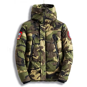 

2019 Winter New-style Masson men's New Hot Men Camouflage Hooded Coats Camo Casual Parkas Outerwear Collar Warm Jacket clothes