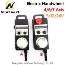 Аварийная остановка 4 6 7 осевой MPG Универсальный подвесной маховик 5 в 12 В 24 в ручной импульсный генератор для фрезерного станка с ЧПУ NEWCARVE