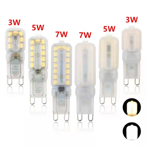 조광 가능한 AC 220V LED 램프, SMD2835 스포트라이트 샹들리에 조명 교체, 할로겐 램프, 3W, 5W, G9 전구, 20W, 30W, 10 개 2