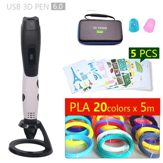 3d Ручка 3d ручки, 1,75 мм ABS/PLA нити, подарок на год для детей; подарок на день рождения, Рождество, 3 d Ручка 3d модели, Творческая 3d печатная ручка - Цвет: White pen 100m PLA