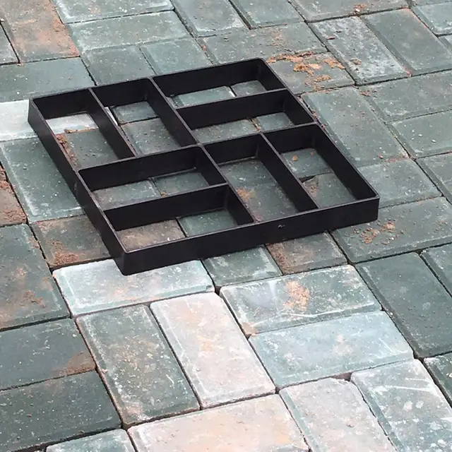 Műanyag Út Készítő Penész Újrafelhasználható Beton Cement Kő Tégla Tervezés Diy Kézi Burkolat Walk Mold Kerti Épület Szerszám - Image 5