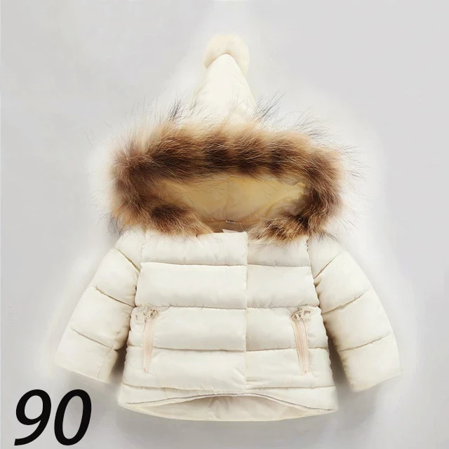Medoboo/зимняя одежда для маленьких девочек и мальчиков, плотная теплая куртка с капюшоном и искусственным мехом для малышей Верхняя одежда, зимний костюм, комбинезоны - Цвет: ME0191-white90