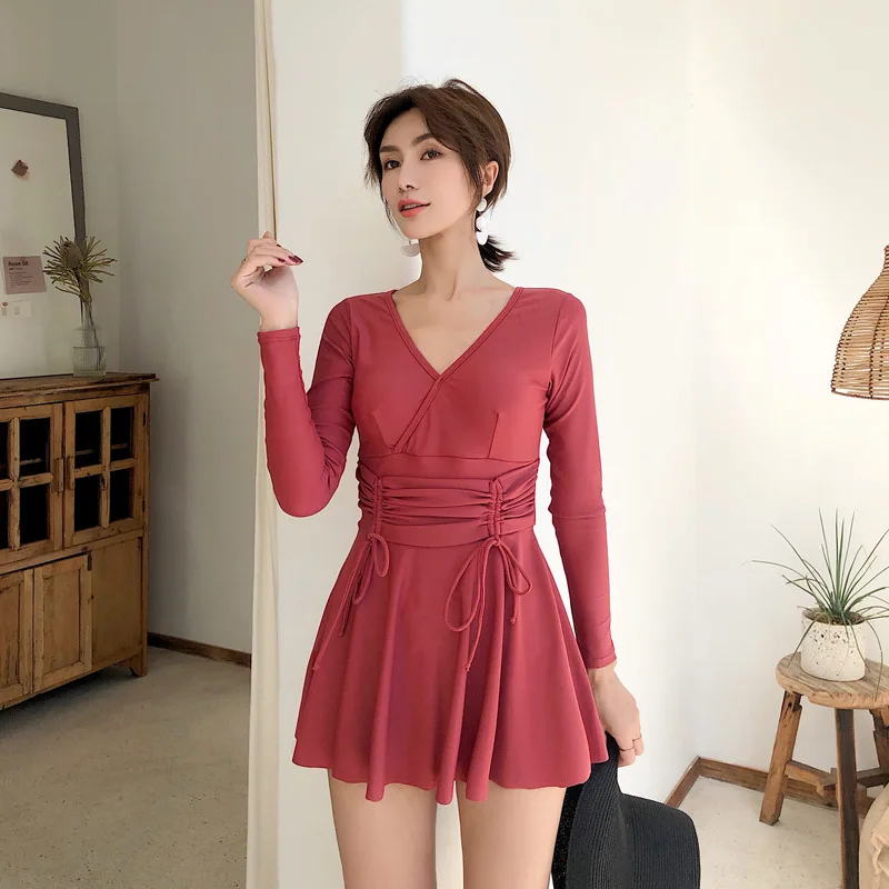 Trajes De Bano Mujer, купальный костюм для женщин, одежда для плавания размера плюс, закрытый бикини, одежда для подростков, длинный купальник, женский, пуш-ап, модный