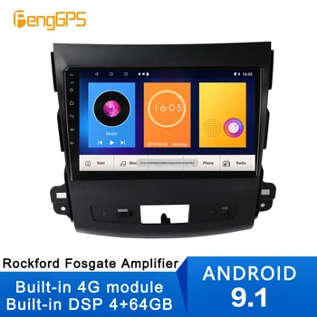 

4+64G Android 9.1 Car No DVD Player GPS Navigation for Mitsubishi Outlander 2006-2011 Radio Stereo Multimedia IPS 9 Inch DSP