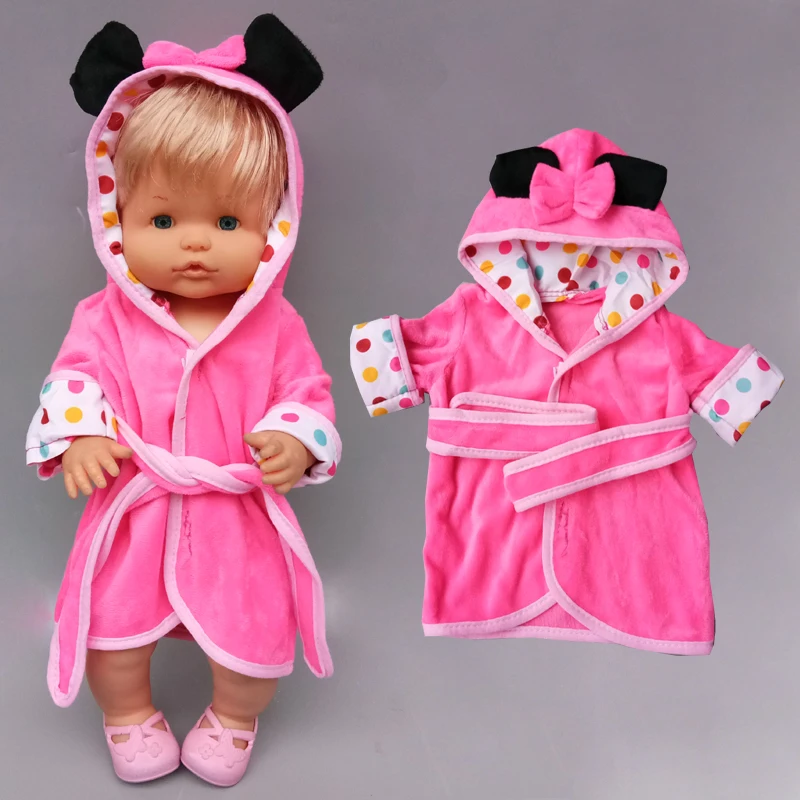 40cm Baby Doll Bathrobe for 38cm Nenuco Ropa Y Su Hermanita Toy Doll Bathing Clothes