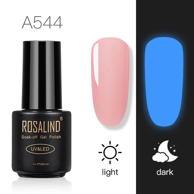 ROSALIND Nail Gel Polish Neon Luminous Hybrid Varnish Manicure Semi Permanent UV Gel Nail Art Base Top Coat Gel Nail Polish New RAA544