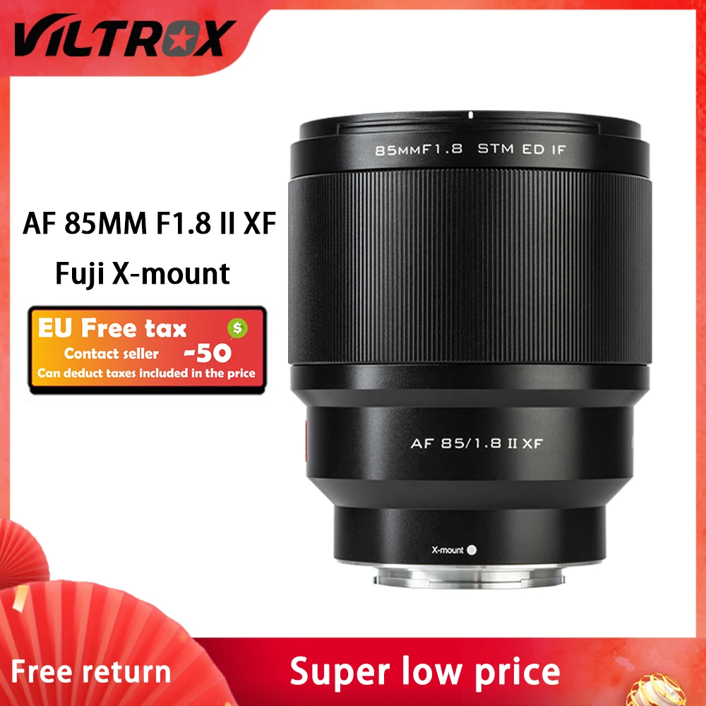 VILTROX 85mm f1.8 Mark II for Fuji XF Mount Lens Auto Portrait Fixed Focus Fujifilm X Camera | Электроника