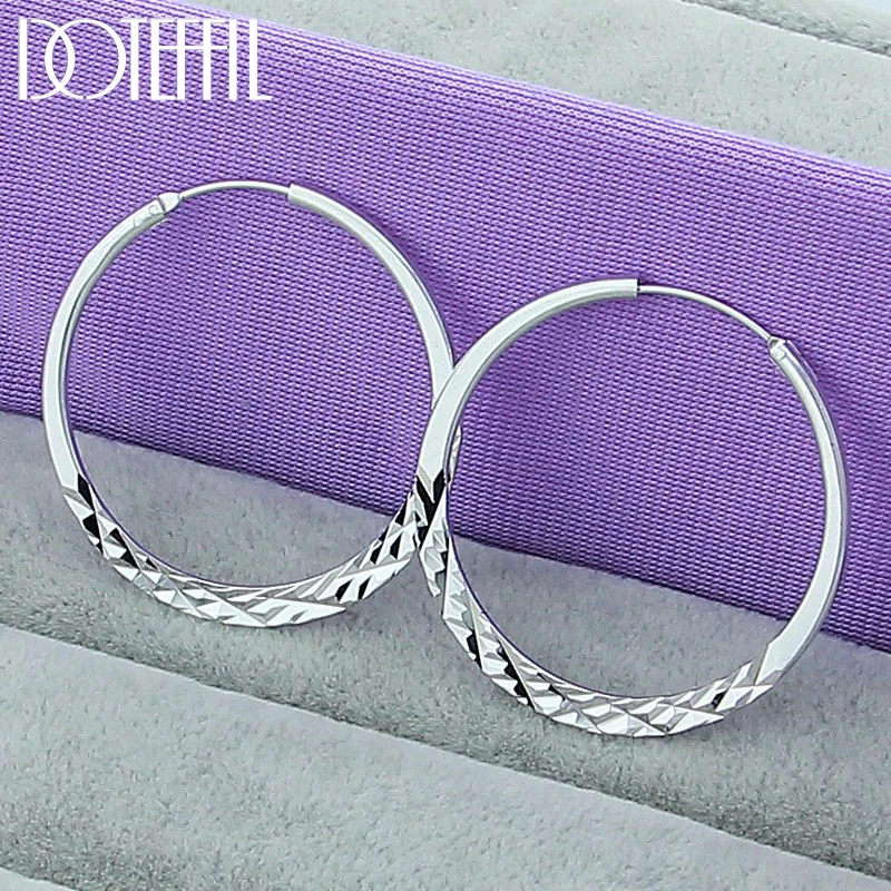 Hoop-Earrings Jewelry Circle Wedding-Engagement 925-Sterling-Silver Party DOTEFFIL Women