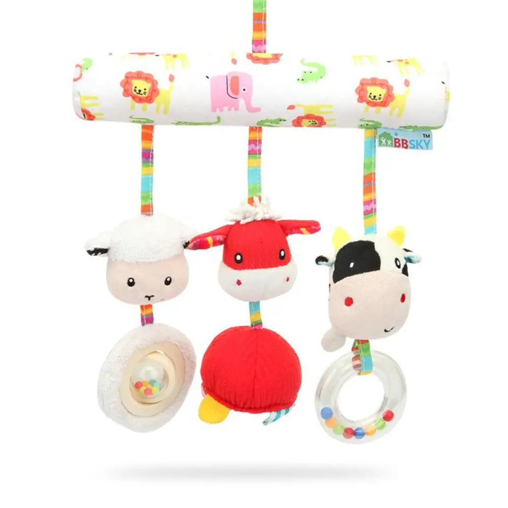 Детский мультяшный в виде животных Погремушка подвесная игрушка-брелок для коляски детские погремушки игрушки