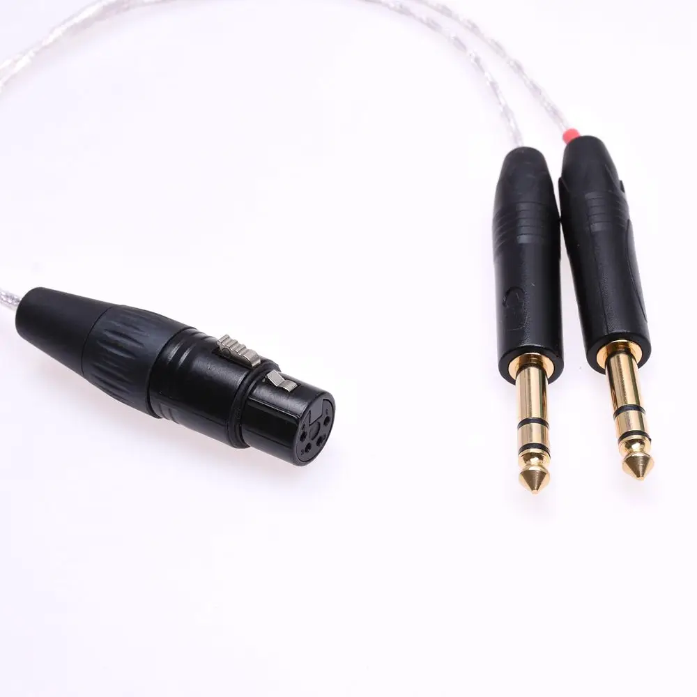 Clear Silver Plated Shield Cable for Mytek Brooklyn DAC 2 1/4 6.35mm Male to 4-pin XLR Female Balanced Adapter |