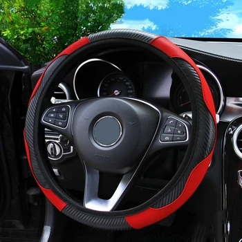 

Car Steering Wheel Covers Reflective Faux Leather Elastic Truck Leather Design Auto Steering Wheel Protector Steering Covers