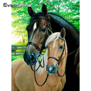 

EverShine DIY 5D Diamond Painting Full Square Horse Cross Stitch Diamond Embroidery Animals Rhinestones Art Home Decoration