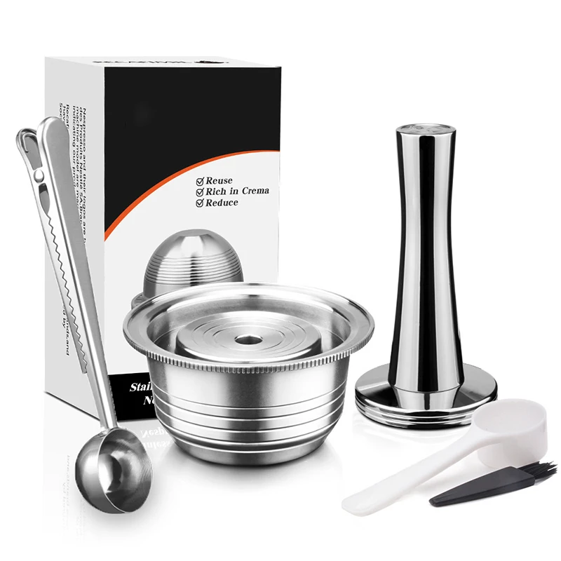 

6pcs/Set Reusable Coffee Capsule Brush Kit 40/230ML For Nespresso Vertuo ENV135BAE For Krups XN 9031 Replacment