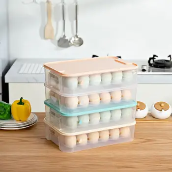 

Refrigerator Egg Food Container Storage Boxes 24 Eggs Plastic Storage Box With Lids Space Saver Home Organizer