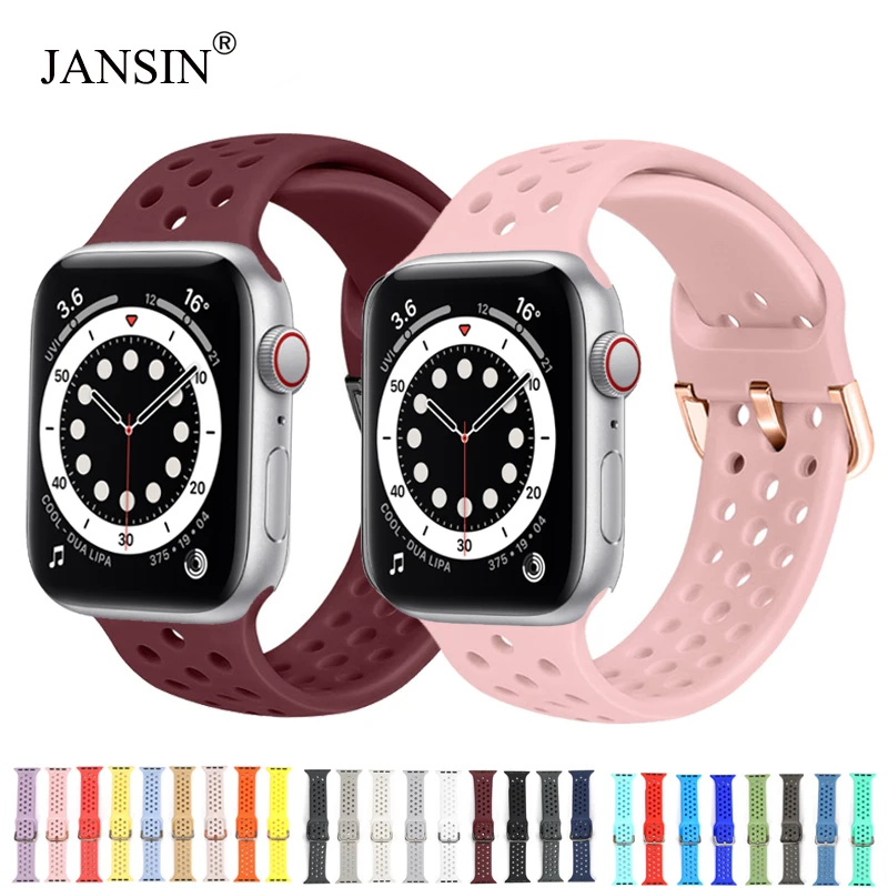 Новый ремешок для часов Apple watch 38 мм 42 40/44 мягкий силиконовый спортивный дышащий