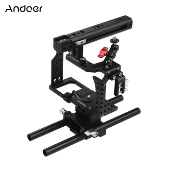 

Andoer Camera Cage + Top Handle + 15mm Rod Baseplate Kit Video Film Movie Making Stabilizer Cable Clamp for Sony A7II Camera