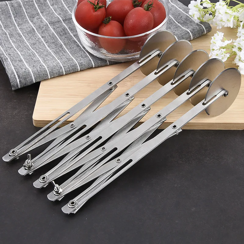 Baking Tool Dough Cutter Baking Accessories 1PC Stainless Steel Dough Divider Cutter Side Pasta Knife Flexible Roller Blade 3/5/7 Wheels Pizza Pastry Peeler Bake Tool