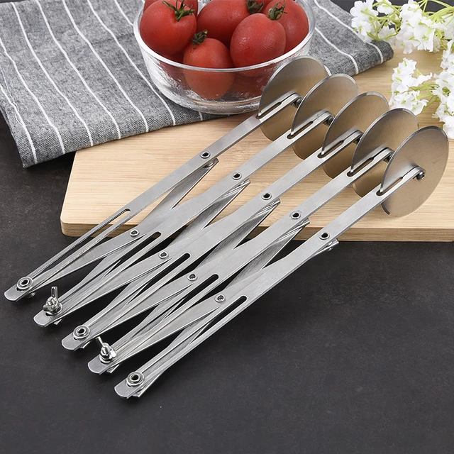 5 Wheels Cutter Dough Divider Side Pasta Knife Flexible Roller