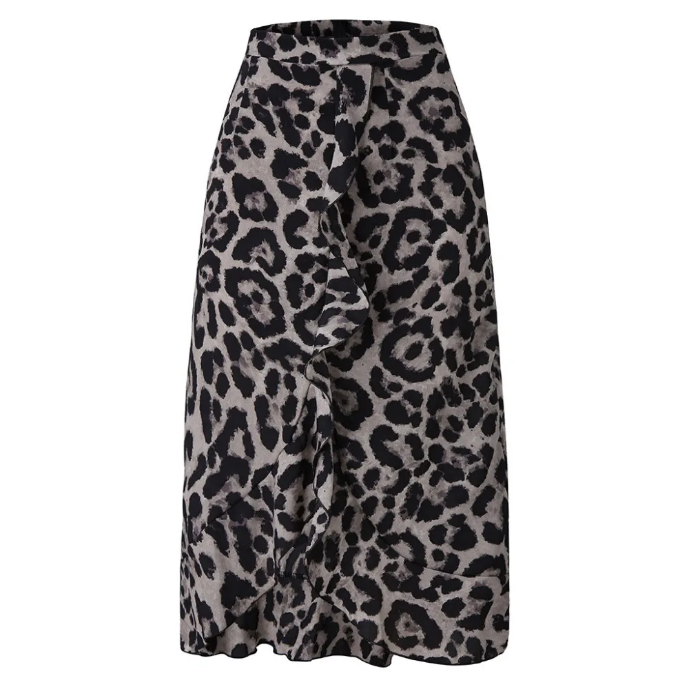 Новинка, высокая уличная многоцветная леопардовая Сексуальная Женская длинная юбка, облегающая прямая модная пикантная юбка, большие размеры, B4