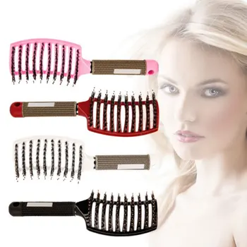 

Hair Scalp Massage Comb Bristle Nylon Women Wet Curly Detangle Hair Brush for Salon Hairdressing Styling Tools