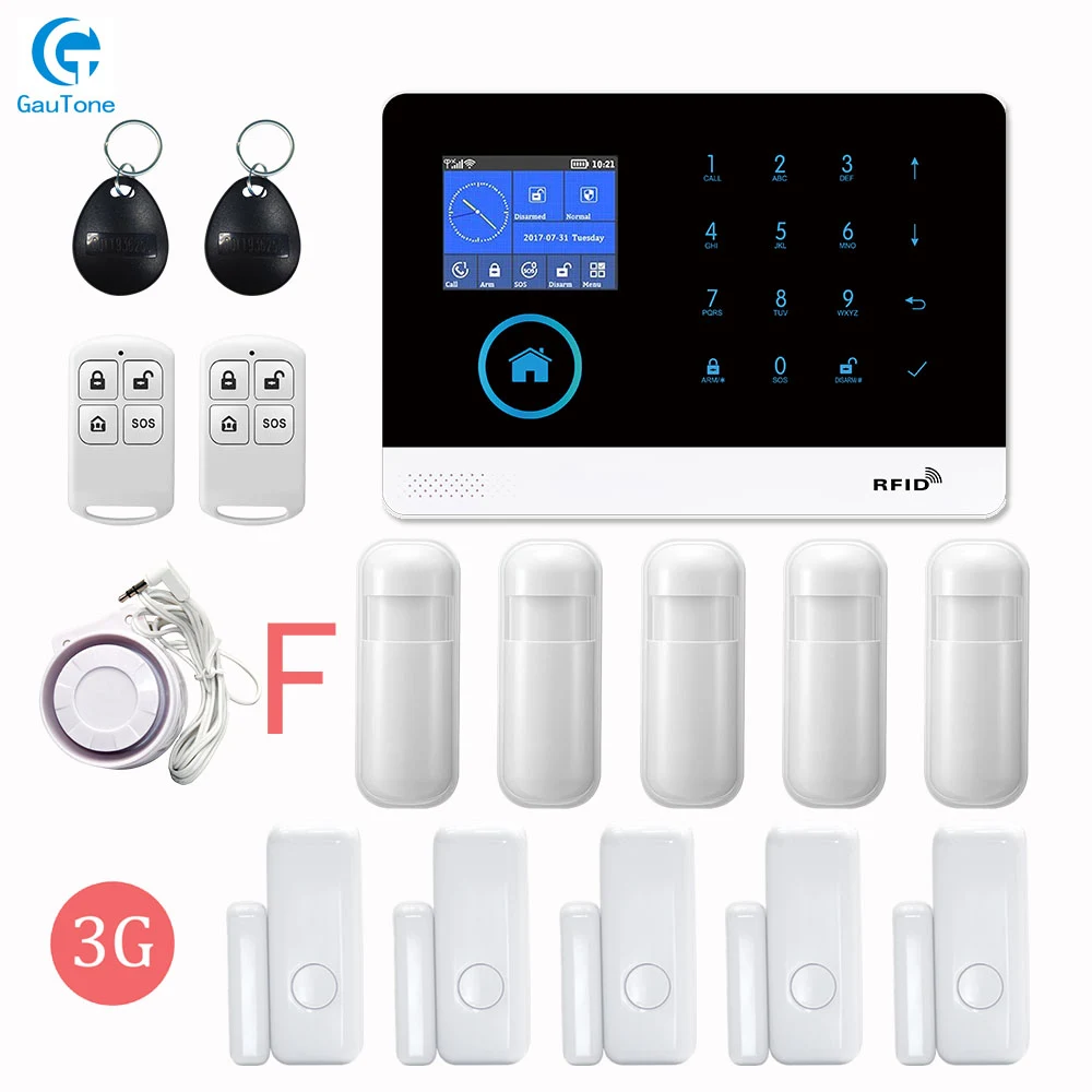 GT-016-3G-PG103-F PG103 WiFi 3g GPRS домашняя охранная интеллектуальная система безопасности Беспроводная Сигнализация приложение дистанционное управление для iOS и Android - Цвет: GT-016-3G-PG103-F
