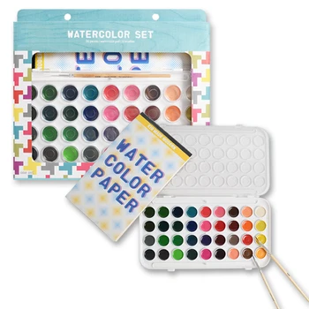 

36 Color Solid watercolor paint set beginner watercolor paint set children's powder cake painting hand-painted art supplies