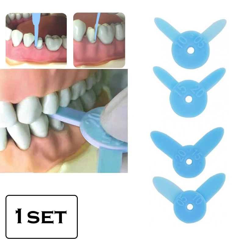 4pcs/kit Dental Diastema Measuring Ruler for Tooth Wedge Measurement Tool Orthodontic Interproximal Dentistry Instrument
