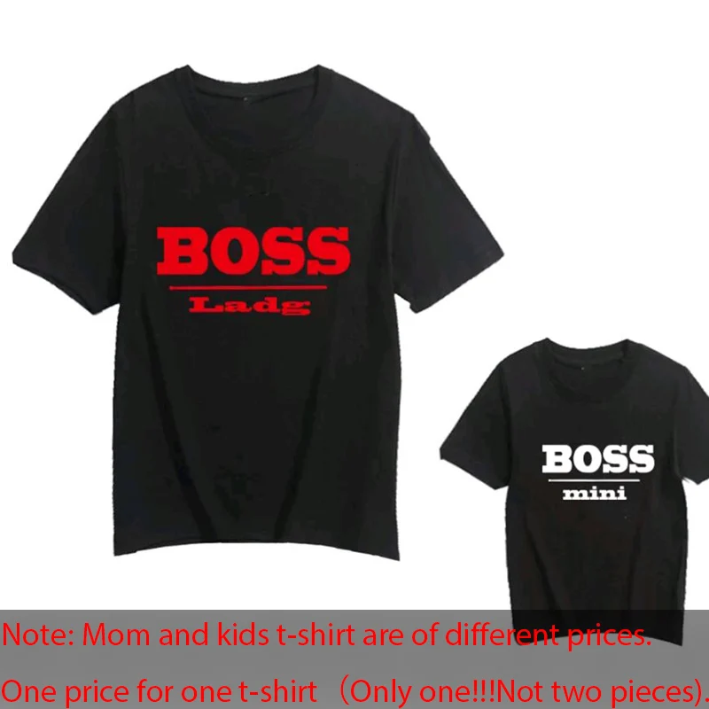Новые Семейные комплекты футболка для женщин, сына, дочки, мамы топы для детей, Повседневная футболка для маленьких девочек и мальчиков - Цвет: BOSS One piece price