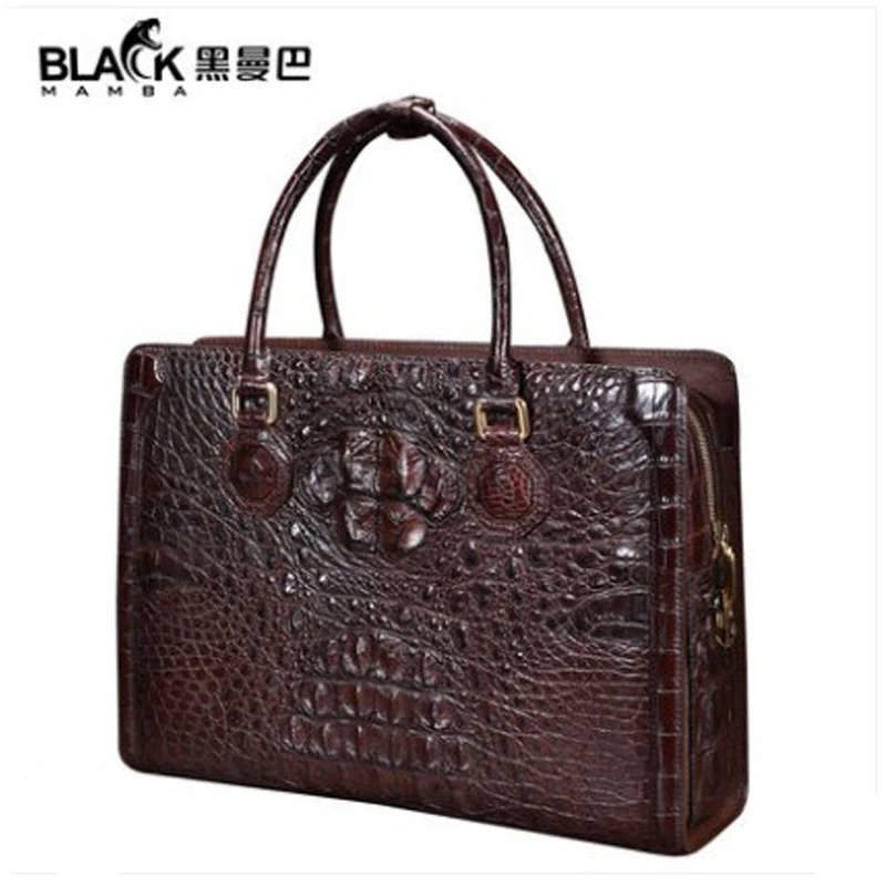 

heimanba Genuine crocodile leather man's bag genuine Thai leather hand-held man's business briefcase password lock man's handbag