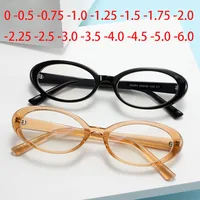 Small Frame Blue Light Blocking Oval Myopia Lens Prescription Eyeglasses Women Men TR90 Optical Spectacles 0 -0.5 -0.75 To -6.0 1