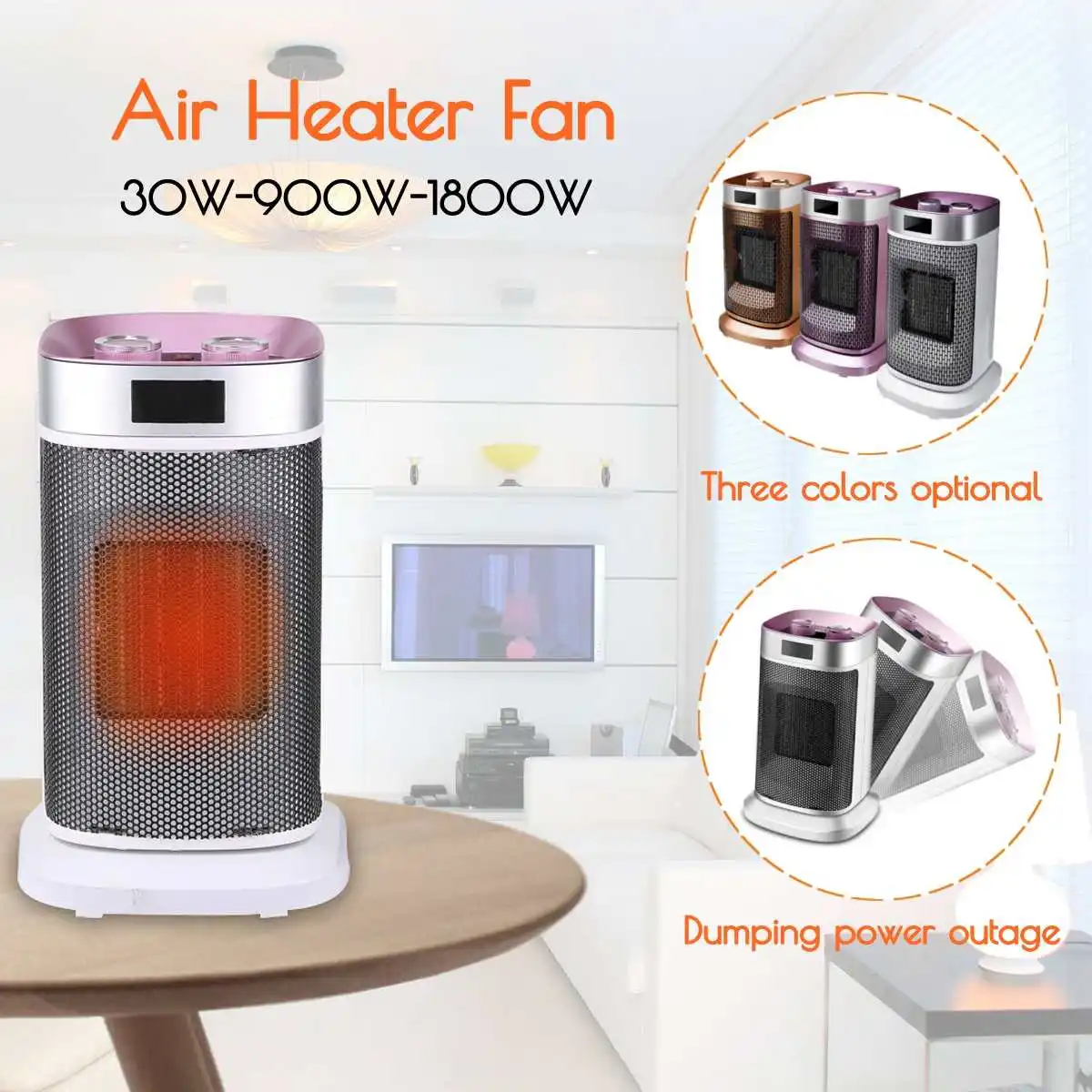 

220V 1800W Electric Air Heater Fan House Office Warm Winter Desktop Air Warmer