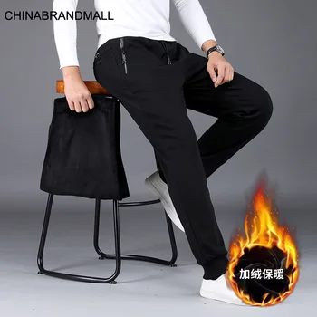 

Winter Men Plus Fat Plus Size Plus Velvet Thicken Knitting Close The Mouth Sports Pants Fat Man Elastic Force Leisure Wei