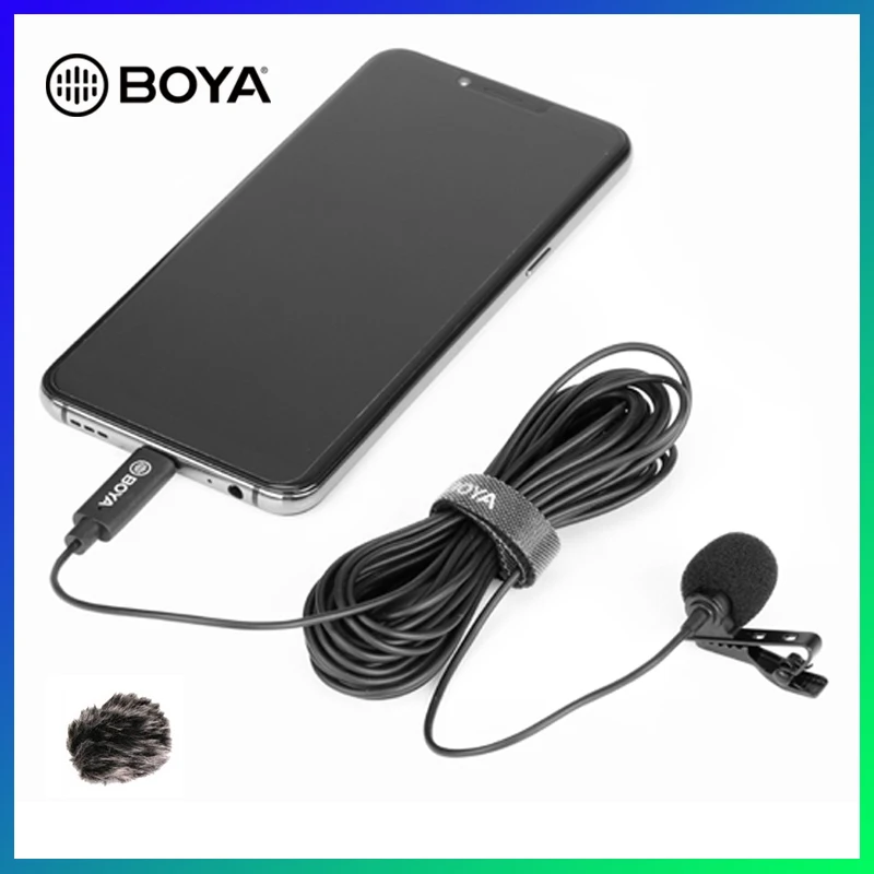 BOYA BY M3 Lavalier микрофон всенаправленный цифровой 6 метровый отворот видео для Huawei