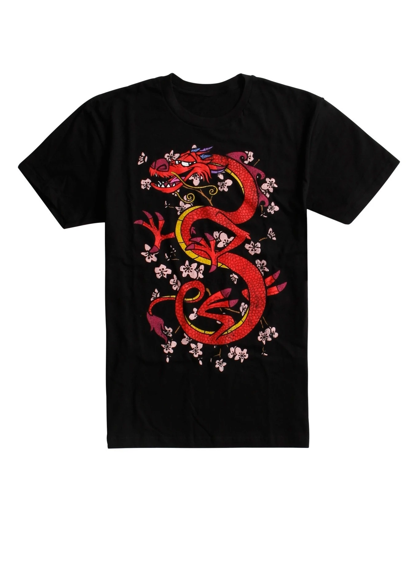 Модная хлопковая Мужская футболка с принтом MULAN MUSHU CHERRY BLOSSOM забавная | одежда