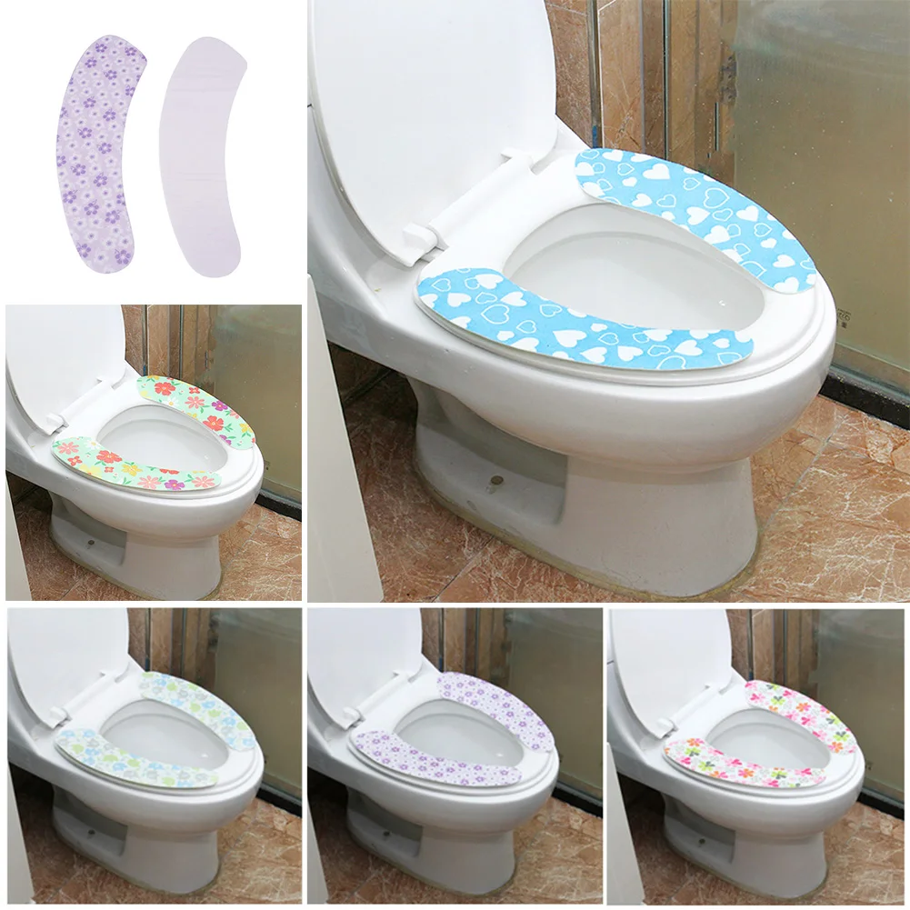 Toilet Sest Pad Paste Cotton 1 Pair Home Accessories Decor Bathroom Mat Durable