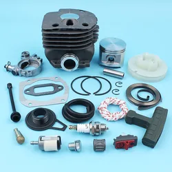 NIKASIL – poulie de recul, cylindre 50mm plaqué, engrenage de pompe à huile, engrenage à vis sans fin pour Husqvarna 362 365 371 372 interrupteur de ligne d'huile, Valve à ressort 