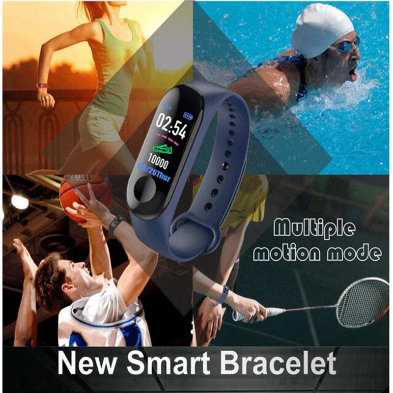 

Cheapest Colorful Screen M3 Plus Smart Band M30 Waterproof Alarm clock silicone wrist bands smart bracelet M30