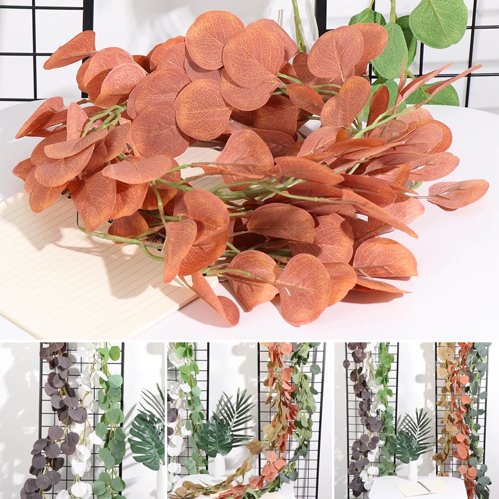 1 м/2 м DIY свадебная гирлянда эвкалиптовая лоза венок листва искусственные листья из ротанга вечерние домашний декор