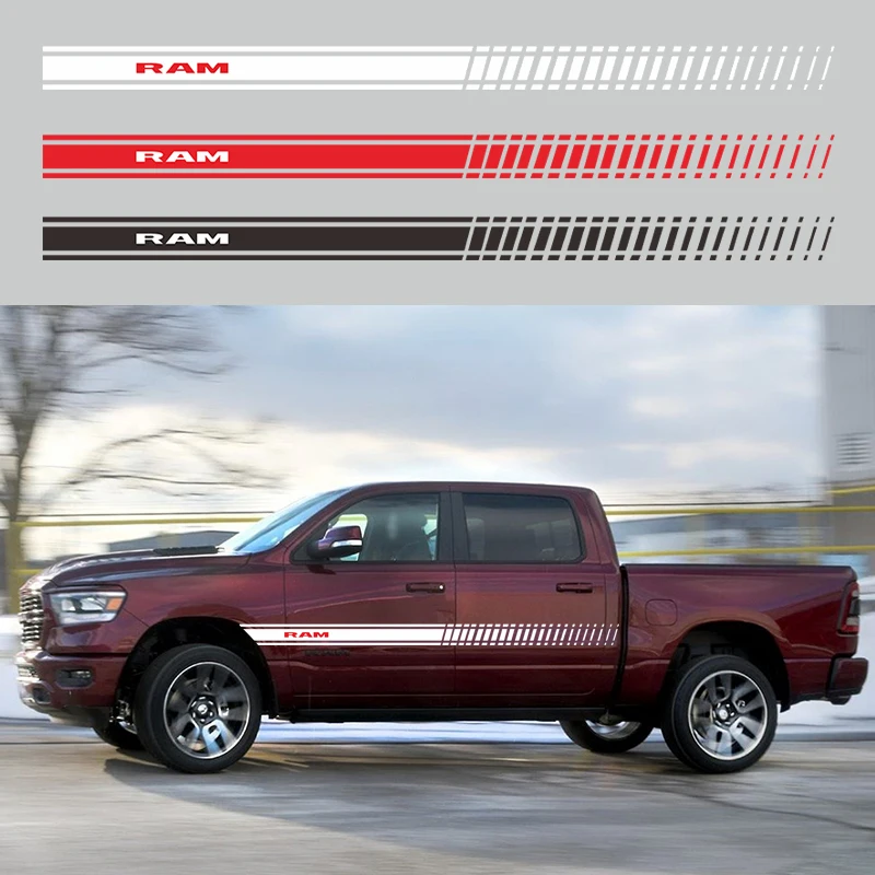 Наклейки на боковые полосы автомобиля 2 шт./лот для Dodge RAM наклейка боковую юбку
