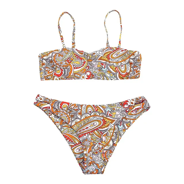 Traje baño de las mujeres traje de baño Bikini 2020 mujeres sandalias étnico bajo la cintura Bikini traje de baño|Conjunto de bikini| - AliExpress