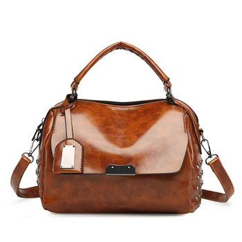 

Vintage Ladies Handbags Fashion Rivet PU Leather Women Bags Casual Totes Messenger Bags Hign Quality Designer Luxury Brand Bag