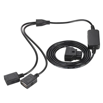 

D-Tap 2 Pin Male Connector To Two Female Usb Power Cord Cable for Iphone Ipad for Samsung Sony Mobile Phone 137Cm in Length