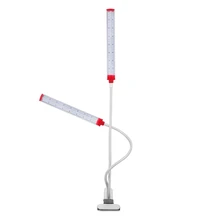 22 Вт Светодиодный светильник для выращивания 96 Светодиодный S красно-синий спектр 2 головные лампы гибкий зажим фитолампа Функция синхронизации для комнатных растений(штепсельная Вилка европейского стандарта