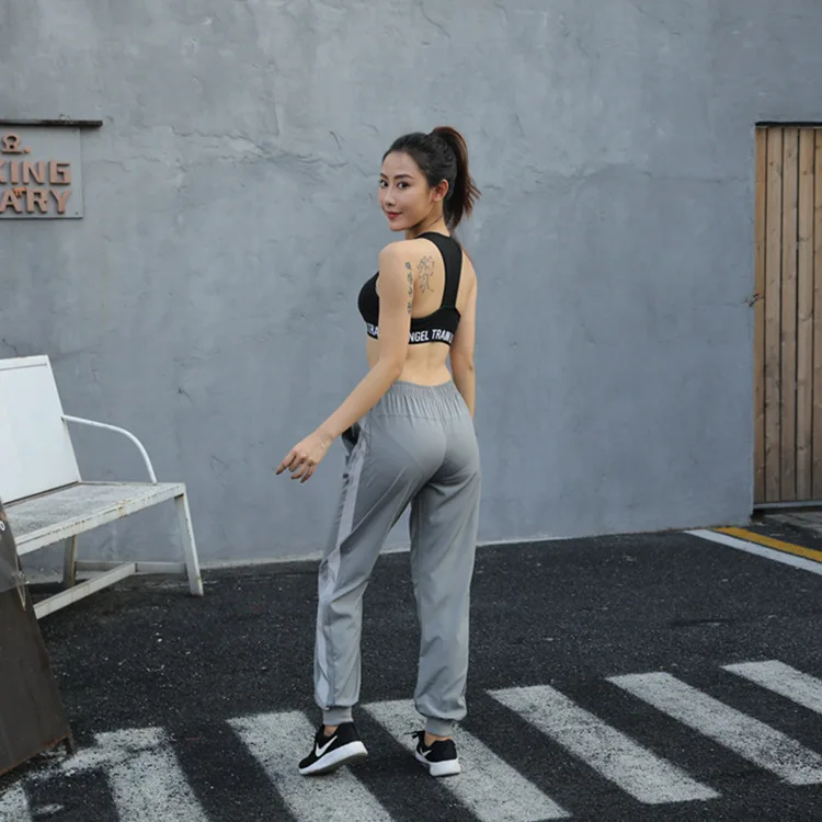 

19 Autumn And Winter New Style Loose Casual Yoga Clothes Women's Beam Leg Reflective Yoga Pants Quick-Dry Slimming Comfortable G