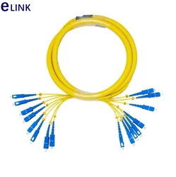 Cable de fibra de 8 núcleos SM bundled jumper LC SC FC ST, cable de rama de 2,0mm, Parche de fibra óptica monomodo, paquete de plomo 8C