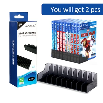 2pcs PS4/Slim/Pro 10 Game Discs Storage Display Stand Black Hard Shell Games Box Holder for Playstation 4 Game Accessories 1