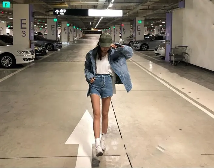 WHITNEY WANG Осенняя мода уличная 2 стороны одежда джинсовая куртка женская джинсовая куртка