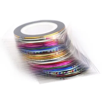

24 Colors Rolls Glitter Nail Striping Decals Foil Tips Tape Line Sticker Set For DIY Nail Art Tips Decorations Nail Foil Decals